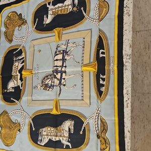 Hermès Paris Silk Scarf with Equestrian Design